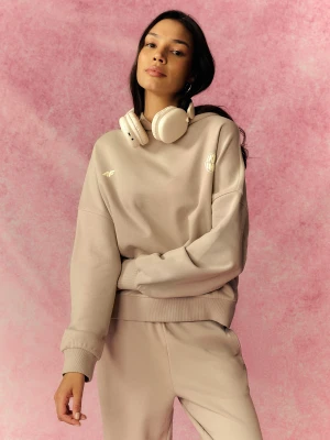 4F Bluza dresowa oversize z kapturem damska - szara M