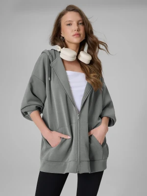 4F Bluza dresowa oversize z modalem damska - szara M