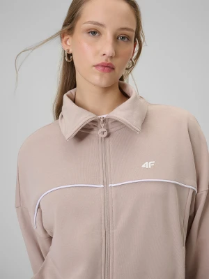 4F Bluza dresowa regular bez kaptura damska - beżowa M
