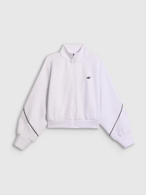 4F Bluza dresowa regular bez kaptura damska - biała XL