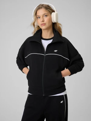 4F Bluza dresowa regular bez kaptura damska - czarna L