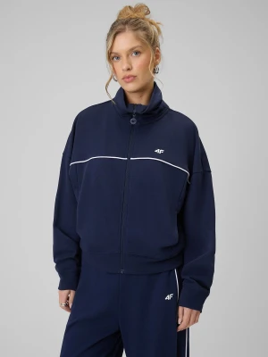 4F Bluza dresowa regular bez kaptura damska - granatowa XL