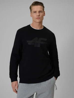 4F Bluza dresowa regular bez kaptura męska - czarna XXL