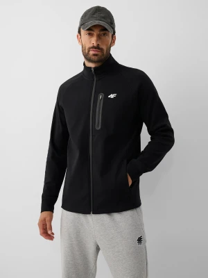 4F Bluza dresowa regular bez kaptura męska - czarna XL