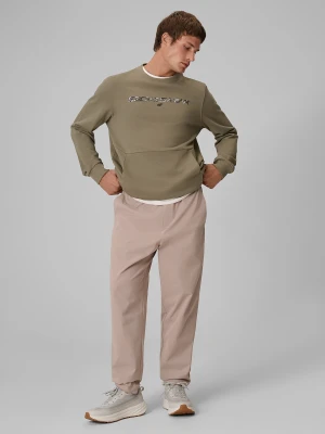 4F Bluza dresowa regular bez kaptura męska - khaki S zielony