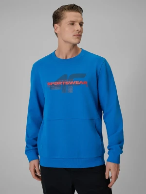 4F Bluza dresowa regular bez kaptura męska - niebieska M