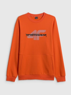 4F Bluza dresowa regular bez kaptura męska - pomarańczowa L