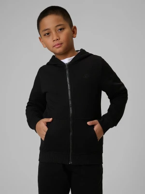 4F Bluza dresowa regular z kapturem chłopięca - czarna 164 (13-14 lat)
