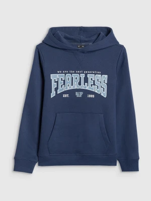 4F Bluza dresowa regular z kapturem chłopięca - granatowa 158 (12-13 lat)