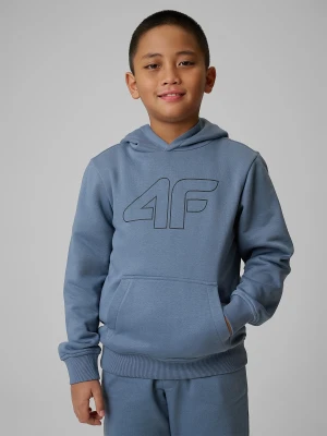 4F Bluza dresowa regular z kapturem chłopięca - granatowa 146 (10-11 lat)