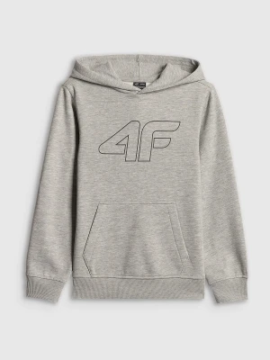4F Bluza dresowa regular z kapturem chłopięca - szara 152 (11-12 lat)