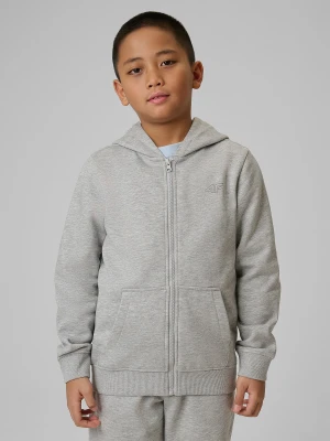 4F Bluza dresowa regular z kapturem chłopięca - szara 140 (9-10 lat)