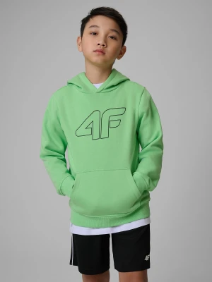 4F Bluza dresowa regular z kapturem chłopięca - zielona 164 (13-14 lat)