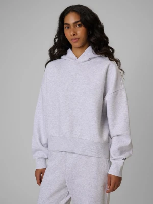 4F Bluza dresowa regular z kapturem damska - szara XS