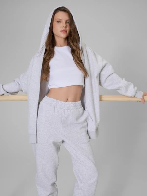 4F Bluza dresowa regular z kapturem damska - szara L