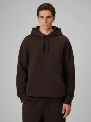 4F Bluza dresowa regular z kapturem męska 4F x Robert Lewandowski - brązowa XXL