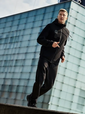 4F Bluza dresowa regular z kapturem męska 4F x Robert Lewandowski - czarna XXL