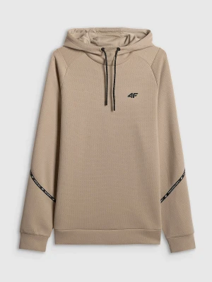 4F Bluza dresowa regular z kapturem męska - beżowa 3XL