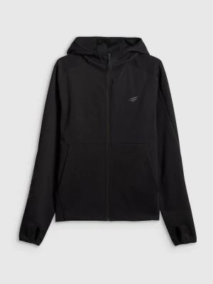 4F Bluza dresowa regular z kapturem męska - czarna XL