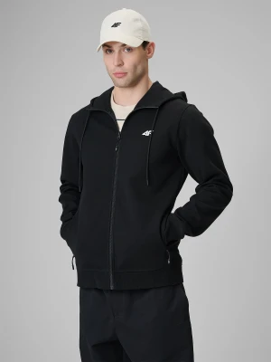 4F Bluza dresowa regular z kapturem męska - czarna XL