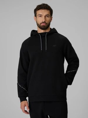 4F Bluza dresowa regular z kapturem męska - czarna M