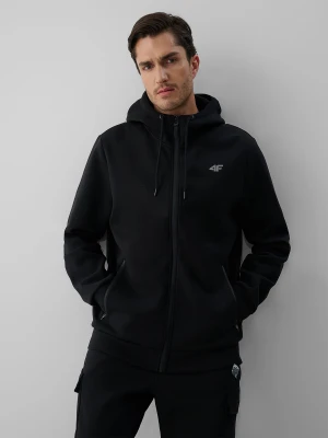 4F Bluza dresowa regular z kapturem męska - czarna XL