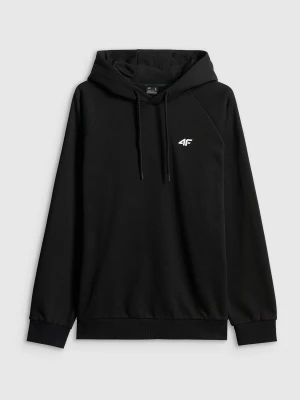 4F Bluza dresowa regular z kapturem męska - czarna L