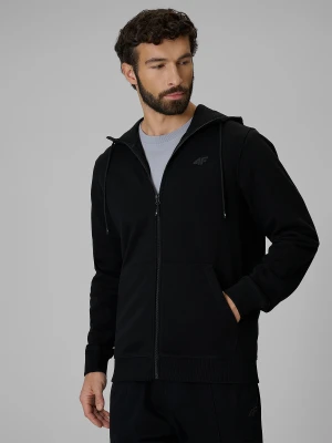 4F Bluza dresowa regular z kapturem męska - czarna S