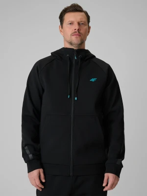 4F Bluza dresowa regular z kapturem męska - czarna S