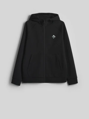 4F Bluza dresowa regular z kapturem męska - czarna XL