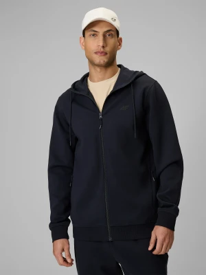 4F Bluza dresowa regular z kapturem męska - granatowa S