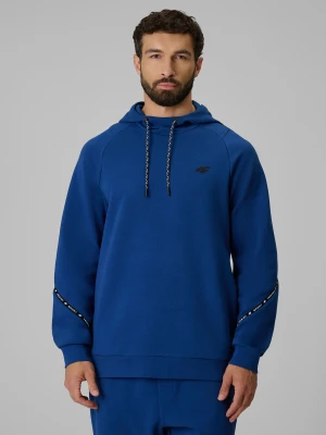 4F Bluza dresowa regular z kapturem męska - granatowa XL