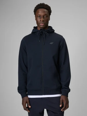 4F Bluza dresowa regular z kapturem męska - granatowa S