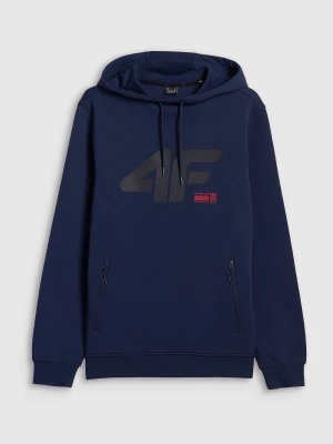 4F Bluza dresowa regular z kapturem męska - granatowa XXL