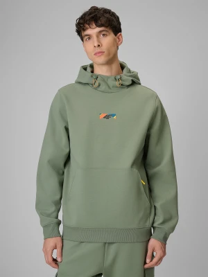 4F Bluza dresowa regular z kapturem męska - khaki M