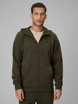 4F Bluza dresowa regular z kapturem męska - khaki M