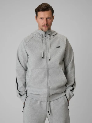 4F Bluza dresowa regular z kapturem męska - szara S