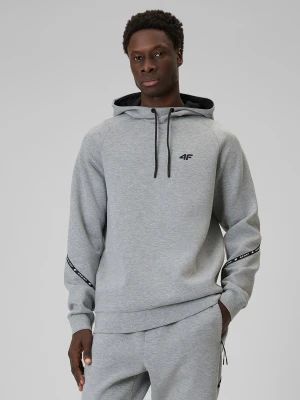 4F Bluza dresowa regular z kapturem męska - szara XL