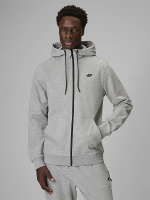4F Bluza dresowa regular z kapturem męska - szara S