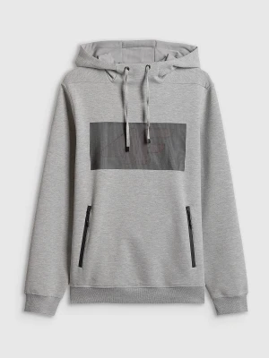 4F Bluza dresowa regular z kapturem męska - szara M