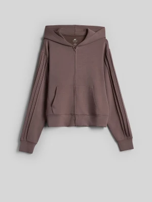 4F Bluza dresowa regular z modalem damska - brązowa S