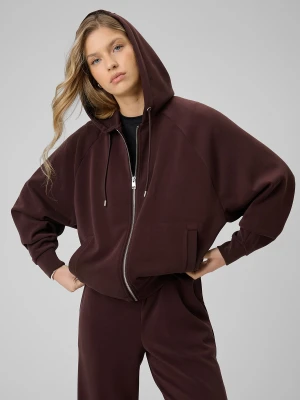 4F Bluza dresowa regular z modalem damska - brązowa XL