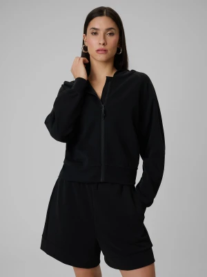 4F Bluza dresowa regular z modalem damska - czarna S