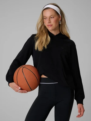 4F Bluza dresowa relaxed z kapturem damska - czarna M