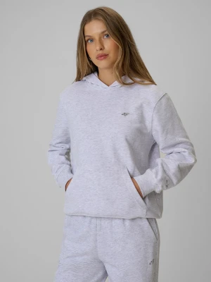 4F Bluza dresowa relaxed z kapturem damska - szara S