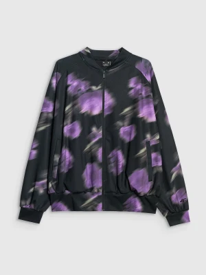 4F Bluza dresowa rozpinana bez kaptura damska - czarna S