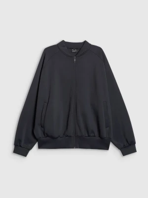 4F Bluza dresowa rozpinana bez kaptura damska - czarna S