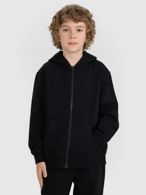 4F Bluza dresowa rozpinana z kapturem chłopięca - czarna 140 (9-10 lat)