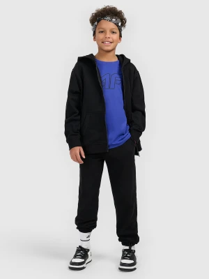 4F Bluza dresowa rozpinana z kapturem chłopięca - czarna 152 (11-12 lat)