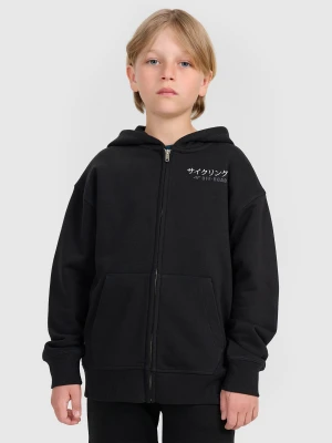 4F Bluza dresowa rozpinana z kapturem chłopięca - czarna 146 (10-11 lat)